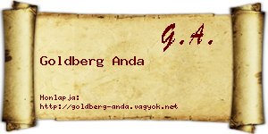 Goldberg Anda névjegykártya